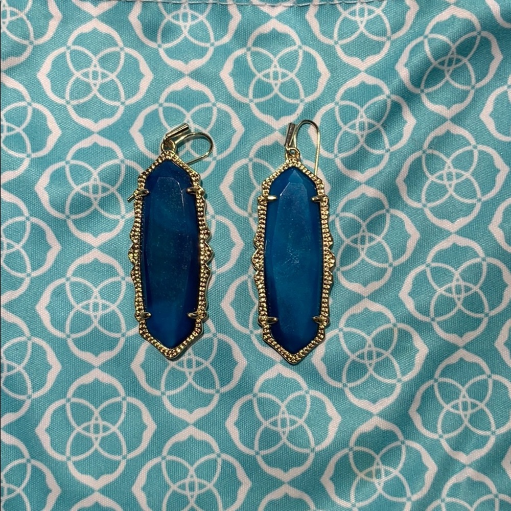 Kendra Scott bright blue earrings
